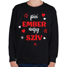 PRINTFASHION Pici ember, nagy szív - Gyerek pulóver - Fekete