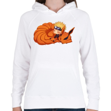 PRINTFASHION Pici Kyuubi - Női kapucnis pulóver - Fehér női pulóver, kardigán