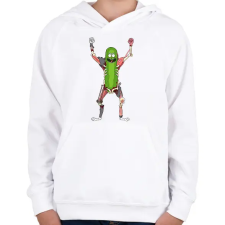PRINTFASHION Pickle Rick Rat Suit - Gyerek kapucnis pulóver - Fehér gyerek pulóver, kardigán