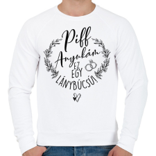 PRINTFASHION Piff Anyukám Ez egy Lánybúcsú - Férfi pulóver - Fehér férfi pulóver, kardigán