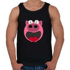 PRINTFASHION Pig - Férfi atléta - Fekete atléta, trikó