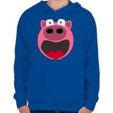 PRINTFASHION Pig - Gyerek kapucnis pulóver - Királykék