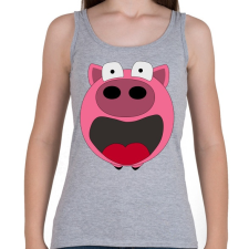 PRINTFASHION Pig - Női atléta - Sport szürke női trikó