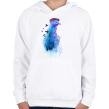 PRINTFASHION Pigeon of London - Gyerek kapucnis pulóver - Fehér gyerek pulóver, kardigán