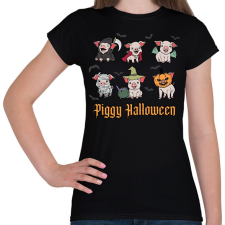 PRINTFASHION Piggy Halloween - Női póló - Fekete női póló