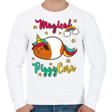 PRINTFASHION PiggyCorn - Férfi pulóver - Fehér férfi pulóver, kardigán