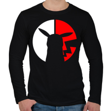 PRINTFASHION Pikachu logó - Férfi hosszú ujjú póló - Fekete férfi póló