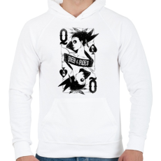 PRINTFASHION Pikk dáma - Férfi kapucnis pulóver - Fehér