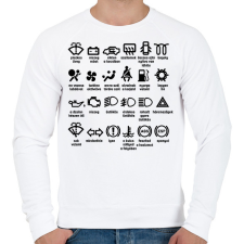 PRINTFASHION Piktogrammok jelentése - Férfi pulóver - Fehér férfi pulóver, kardigán