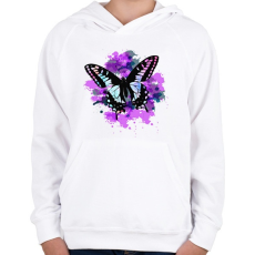 PRINTFASHION pillango2 - Gyerek kapucnis pulóver - Fehér