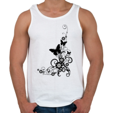 PRINTFASHION pillango és virág - Férfi atléta - Fehér