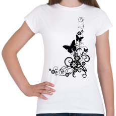 PRINTFASHION pillango és virág - Női póló - Fehér