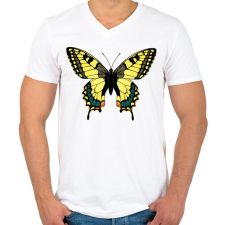 PRINTFASHION Pillangó - Férfi V-nyakú póló - Fehér férfi póló