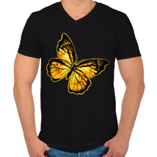 PRINTFASHION Pillangó - Férfi V-nyakú póló - Fekete férfi póló