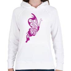 PRINTFASHION Pillangó - Női kapucnis pulóver - Fehér