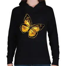PRINTFASHION Pillangó - Női kapucnis pulóver - Fekete női pulóver, kardigán