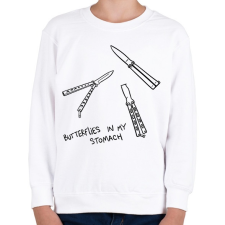 PRINTFASHION Pillangók a hasamban - Gyerek pulóver - Fehér gyerek pulóver, kardigán