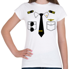 PRINTFASHION pilóta egyenruha - Női póló - Fehér női póló