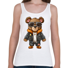 PRINTFASHION Pilóta maci - Női atléta - Fehér női trikó