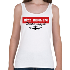 PRINTFASHION Pilóta vagyok - Női atléta - Fehér női trikó