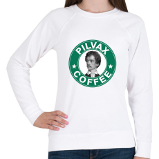 PRINTFASHION Pilvax Coffee - parody - Női pulóver - Fehér