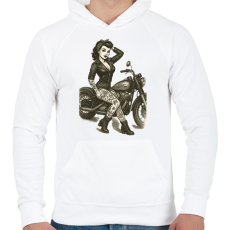 PRINTFASHION Pin up - Férfi kapucnis pulóver - Fehér