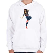 PRINTFASHION Pin up lány - Gyerek kapucnis pulóver - Fehér gyerek pulóver, kardigán