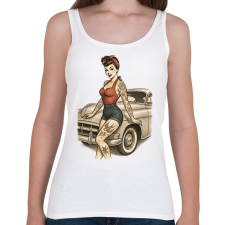 PRINTFASHION Pin up  - Női atléta - Fehér női trikó