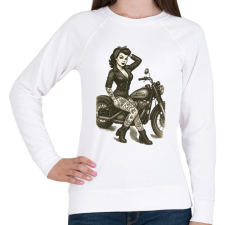 PRINTFASHION Pin up - Női pulóver - Fehér női pulóver, kardigán