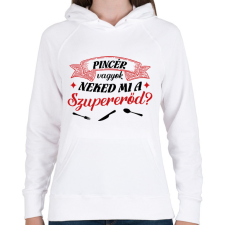 PRINTFASHION Pincér vagyok - Női kapucnis pulóver - Fehér női pulóver, kardigán