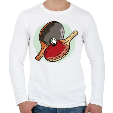 PRINTFASHION Ping pong asztalitenisz - Férfi hosszú ujjú póló - Fehér