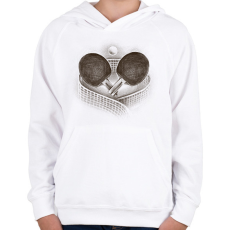 PRINTFASHION Ping pong - Gyerek kapucnis pulóver - Fehér