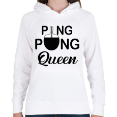 PRINTFASHION Ping Pong Queen - Női kapucnis pulóver - Fehér