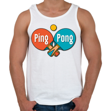 PRINTFASHION Ping Pong - Ütők, labda - Férfi atléta - Fehér atléta, trikó