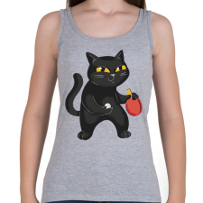 PRINTFASHION Ping pongos macska - Női atléta - Sport szürke női trikó