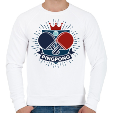 PRINTFASHION Pingpong - Címer - Férfi pulóver - Fehér
