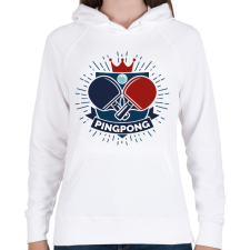 PRINTFASHION Pingpong - Címer - Női kapucnis pulóver - Fehér női pulóver, kardigán