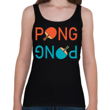 PRINTFASHION PingPong - Ütővel - Női atléta - Fekete női trikó