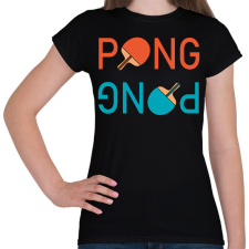 PRINTFASHION PingPong - Ütővel - Női póló - Fekete női póló