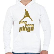 PRINTFASHION PingPongPlaya - Férfi kapucnis pulóver - Fehér férfi pulóver, kardigán