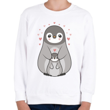 PRINTFASHION Pingvin család - Gyerek pulóver - Fehér gyerek pulóver, kardigán