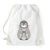 PRINTFASHION Pingvin család - Sportzsák, Tornazsák - Fehér