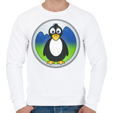 PRINTFASHION Pingvin logó  - Férfi pulóver - Fehér