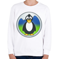 PRINTFASHION Pingvin logó  - Gyerek pulóver - Fehér gyerek pulóver, kardigán