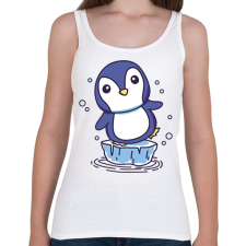 PRINTFASHION Pingvin - Női atléta - Fehér női trikó