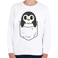 PRINTFASHION Pingvin zsebminta - Gyerek pulóver - Fehér