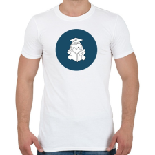 PRINTFASHION Pingvines diplomás minta - Férfi póló - Fehér férfi póló