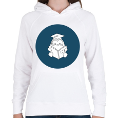 PRINTFASHION Pingvines diplomás minta - Női kapucnis pulóver - Fehér