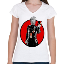 PRINTFASHION Pinhead - Női V-nyakú póló - Fehér női póló