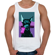 PRINTFASHION Pink gun - Férfi atléta - Fehér atléta, trikó